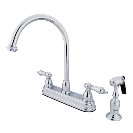 Kingston Brass Restoration 8" Centerset Kitchen Faucet, Chrome KB3751ALBS